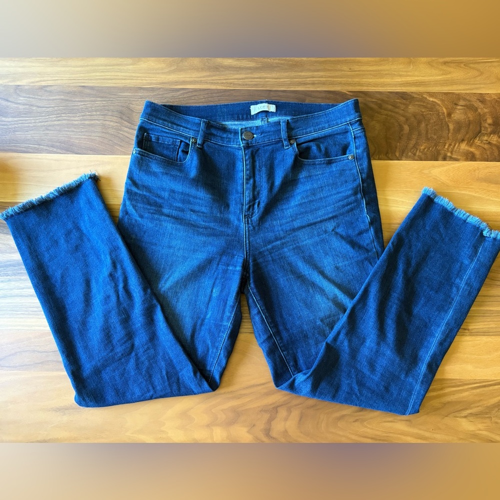 Loft - High rise straight cropped jeans